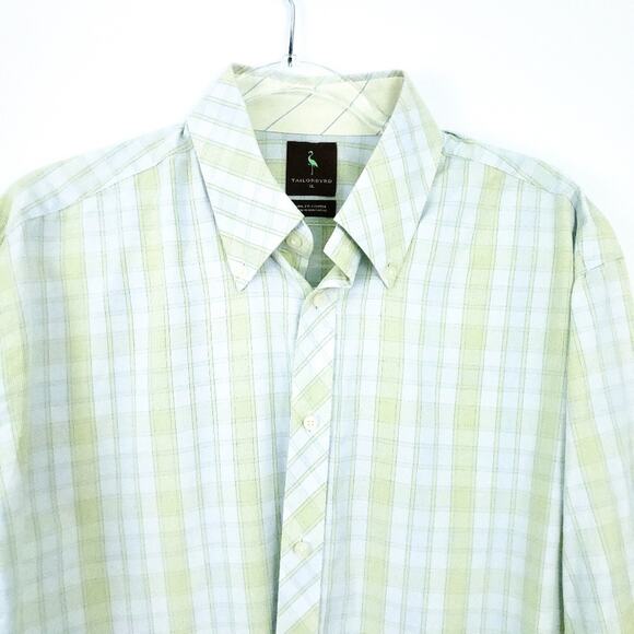 TailorByrd Blue Green Plaid Button Down Shirt XL - Picture 1 of 8